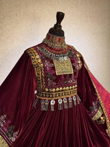 Wholesale Women's Clothing Handmade Afghani Dress Women High Quality 100% Velvet Afghan Vintage Women Custom <b>Wedding</b> Dresses - Product Image 4