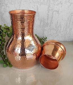 Traditional Ayurvedic <b>Copper</b> <b>Bottle</b> Handmade Hammered Design Health Water <b>Bottle</b> for Daily <b>Drinking</b> Use - Product Image 6