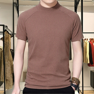 T-shirt à col roulé à manches courtes pour homme personnalisé - Polyester/coton respirant et écologique - Product Image 2