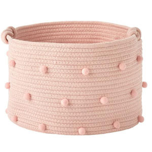 Eco Friendly Natural Rattan and Jute Handmade <b>Storage</b> Basket Large Round/Rectangle Woven Organizer with Handle for Blankets Toys - Product Image 1