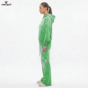 Ensemble 2 pièces de survêtement décontracté pour femme, coupe slim, effet délavé, le plus populaire - Product Image 6