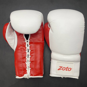 Guantes de Boxeo de Competición ZOTO de Cuero Genuino, Guantes de Combate con Cordones Personalizados y Costuras Resistentes, Venta al Por Mayor - Product Image 2