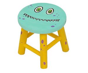 Taburete Infantil de Madera con Diseño de Monstruo, Silla Redonda para el Hogar, Sala de Juegos o Guardería - Product Image 3