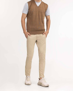 Suéter de punto sin mangas con cuello en V para hombre, deportivo, transpirable y ligero. - Product Image 3