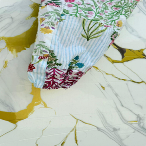 Pantalon Harem en Coton Patchwork Artisanal, Motif Floral Bohème, Coupe Classique, Séchage Rapide, Style Vintage, Idéal pour le Yoga et les Festivals - Product Image 3