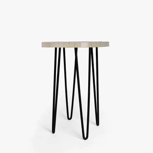 Maceta de Madera con Incrustaciones de Nácar Premium y Patas de Hierro, Maceta Decorativa Rústica para Hogar y Jardín - Product Image 1