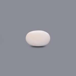 Natural White Coral Oval Cabochon Loose Gemstone 9.05 Carat 7mm Certified Wholesale - Product Image 2