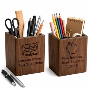 Sheesham Wood Hand-Carved <b>Pen</b> <b>Holder</b> Wholesale | Customizable <b>Desktop</b> Organizer - Product Image 1