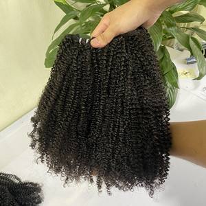 Top Quality Wholesale Kinky Curly Weft <b>Hair</b> Extensions Bundle Cuticle Aligned Natural <b>Color</b> Human <b>Hair</b> Bundles - Product Image 3