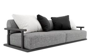 Sofá Moderno Minimalista de Dos Plazas Hecho de Madera de Teca con Tela - Product Image 2