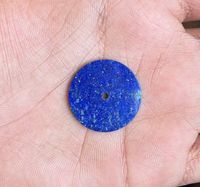 Esfera Plana de Lapislázuli Azul Natural de 28.5mm, Accesorios de Reloj de Piedras Preciosas de Excelente Calidad, Orificio Central de 2mm, Sin Perforación