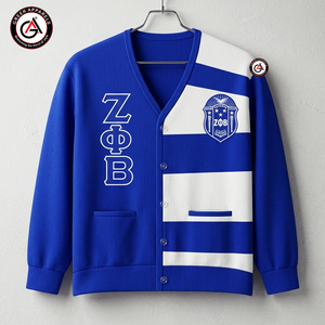 Zeta Phi Beta Finer Embroidery Women Acrylic <b>Cardigans</b> | ZOB Sorority Embroidered Ladies Custom Style <b>Cardigan</b> <b>Sweater</b> - Product Image 1