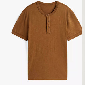 เสื้อยืดคอกวี แขนสั้น สีพื้น ผ้าฝ้าย ทรงปกติ สไตล์ลำลอง สำหรับผู้ชาย  แบบถัก  ออกแบบได้ตามต้องการ  สไตล์ลำลอง  ตกแต่งด้วยโลโก้ - Product Image 3