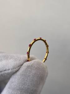 Bague en rubis élégante en argent sterling 925 plaqué or 14 carats, rubis taille rond, cadeau de fiançailles, de mariage ou d'anniversaire - Product Image 3