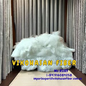 เส้นใยโพลีเอสเตอร์ชนิดสแตป 0.9D SD สีขาว แข็งแรง รีไซเคิลได้ ยี่ห้อ Vikohasan ได้รับการรับรองมาตรฐาน ISO และ OEKO-TEX ป้องกันไฟฟ้าสถิตย์ ป้องกันการเป็นขุย สำหรับการปั่นด้าย - Product Image 5