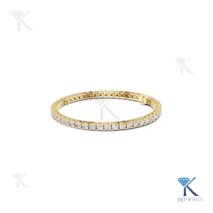 3.20 MM Brilliant Cut Lab Grown Diamond Tennis Bracelet 14K <b>Solid</b> <b>Gold</b> Fine Unisex Luxury Jewelry Party Gift - Product Image 5