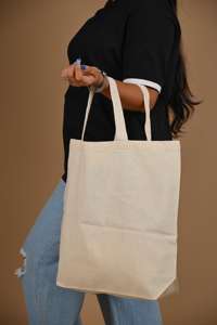 Customizable High Quality 100% Cotton Canvas Letter Beauty Cosmetic <b>Case</b> Handled Design Eco-Friendly GOTS Certified Reusable - Product Image 4