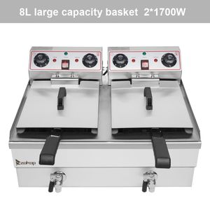 Friggitrice Commerciale # # # #   Rubinetto a doppio serbatoio in acciaio inossidabile da 16,9QT/16L # # # #   Capacità Totale 24.9QT/23.6L - Product Image 3