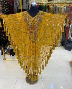 Elegante Abaya Árabe de Lujo, Bordada, Estilo Boho Marroquí, Modesta, Larga hasta el Suelo, de Manga Larga, en Poliéster - Product Image 1