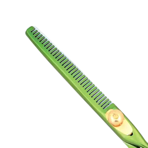 Ciseaux de barbier professionnels japonais en acier inoxydable de 6 pouces à pointe arrondie pour droitiers, ciseaux à effiler verts pour la coiffure - Product Image 3
