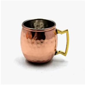 Mug martelé en laiton et acier inoxydable, plaqué cuivre et poli, fait main, style antique, en gros - Product Image 5