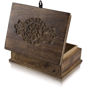 Caja de madera sin terminar al por mayor con tapa abatible, pequeña caja de almacenamiento de madera para manualidades DIY, embalaje de regalo natural, cofre del tesoro a granel - Product Image 6