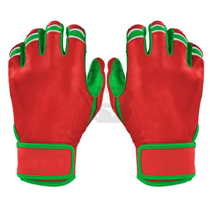 Premium Quality Genuine Cowhide Leather Made <b>Baseball</b> Batting <b>Gloves</b> Custom Non-Slip Strong Grip Professional <b>Baseball</b> Mittens - Product Image 1