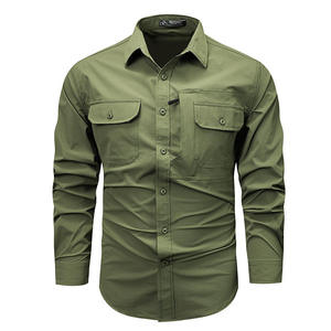 Chemise tactique à séchage rapide pour homme, en tissu ripstop respirant et extensible, manches longues, pour la randonnée, l'escalade, la chasse, chemise formelle ou décontractée - Product Image 3