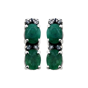 Solid 925 Sterling Silver Bohemian Style Women's Engagement Gift Statement Necklace <b>Stud</b> <b>Earrings</b> Set Natural Emerald Gemstone - Product Image 5