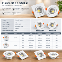 Spot LED encastré en aluminium de qualité supérieure 3W 5W 7W 9W 12W Fabricant d'éclairage de plafond OEM ODM sur mesure