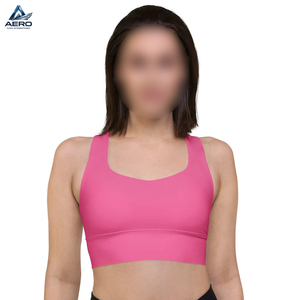 Sujetador Deportivo de Compresión para Mujer, Color Rosa, Buena Calidad, Tela Suave y Elástica, Logotipo Personalizado, Servicio OEM ODM 2026 - Product Image 1