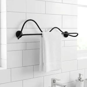 Toallero Metálico de Diseño Moderno, Soporte de Pared para Toallas de Baño, Negro Mate, Organizador Decorativo para Decoración del Hogar - Product Image 4