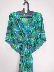 Robe kimono kaftan en coton indien, faite à la main, paréo de plage, coupe ample et confortable, robe d'été pour femmes - Product Image 2