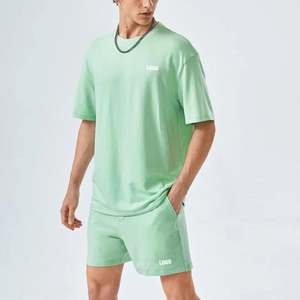 Conjuntos de Ropa de Verano para Hombre, Ligeros, Sólidos, Casuales y Transpirables, Nueva Llegada, Conjunto de Camiseta de Manga Corta y Pantalones Cortos en Oferta - Product Image 3