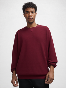 High Quality Men's Anti-Wrinkle Wool/Nylon Sweater Drop Shoulder Winter Thick Crew Neck <b>Pullover</b> <b>Jumper</b> Blank Knit Long Sleeve - Product Image 3