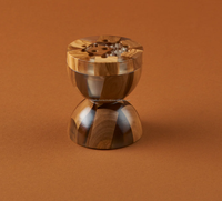 Brûleur d'encens Bakhour arabe de luxe en bois d'acacia poli et résine bleue, boîte de table durable, style moderne et antique, pour la maison et l'art.