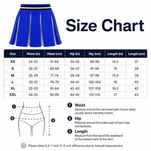 Jupe plissée bleue avec ceinture noire et blanche pour uniformes de cheerleading adultes 100% polyester - Product Image 4