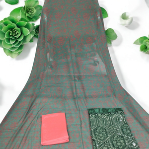 Vestido gris jacquard somalí al mejor precio para niñas estilo elegante con diseño de hoja blanca impreso en tela de gasa para bodas - Product Image 4