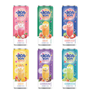 Boba explosiva enlatada de la marca vietnamita TROPI POPI, bebida con sabor a leche de 330 ml - Marca privada - Personalización - 8% Brix - 18 meses de vida útil - Product Image 5
