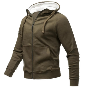 Sudadera con capucha para hombre, forro polar grueso, térmica, deportiva, para invierno, con forro polar Sherpa en el interior y bolsillo tipo canguro - Product Image 4