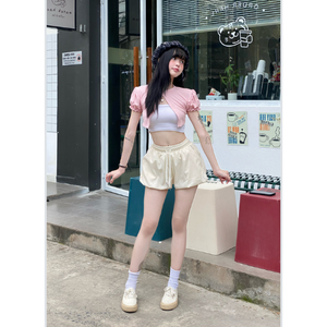 Shorts Bermuda para Mujer de la Mejor Calidad, Casuales, Cintura Alta, Cierre de Botones, Logotipo Personalizado en la Cintura, Hechos en Vietnam, Muestra Gratis - Product Image 4