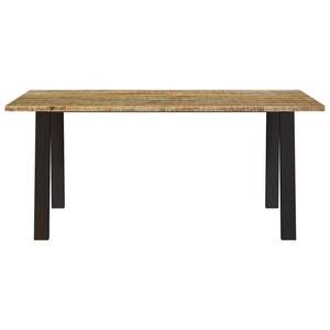 Mesa de Comedor con Tapa Marrón Natural y Patas Negras - Product Image 4