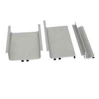 Profilé carré en aluminium avec entretoise intégrée, profilé Gola pour poignée, pour décorations de portes d'armoires de cuisine, découpe sur mesure, argenté
