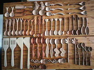 Ensemble de cuillères en bois faites à la main, design unique, approvisionnement en gros, personnalisation OEM - Product Image 2