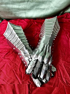 Guantes de plata Nazgûl medievales, guantes de Ringwraith del Rey Brujo para cosplay y fiestas de Halloween, accesorios metálicos para disfraces. - Product Image 5