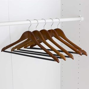 Perchas de Madera Natural Resistentes y Económicas para Camisas, Trajes, Chaquetas y Almacenamiento en Armarios - Product Image 3