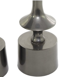 <b>Candlestick</b> Holder Set of 3 with <b>Silver</b> Finish Home Decoration Durable Metal Design - Product Image 2