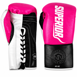Gants de boxe en cuir de qualité supérieure 10 oz à lacets Noir/Blanc Respirants Légers Imperméables Sangle de poignet réglable Personnalisables - Product Image 2