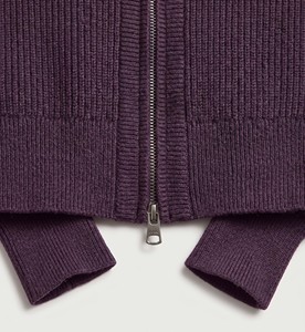Women's Rib Knit Zipper Cardigan Full Sleeve Stand Collar Solid Color Crop Length Acrylic <b>Sweater</b> Winter Wear - Product Image 5