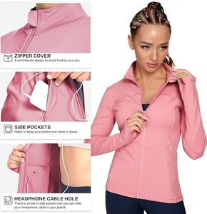 Camiseta Deportiva de Manga Larga con Cuello Alto y Cremallera para Mujer, Color Rosa, Transpirable, de Spandex y Poliéster, Ajuste Ceñido, Estilo Casual - Product Image 5
